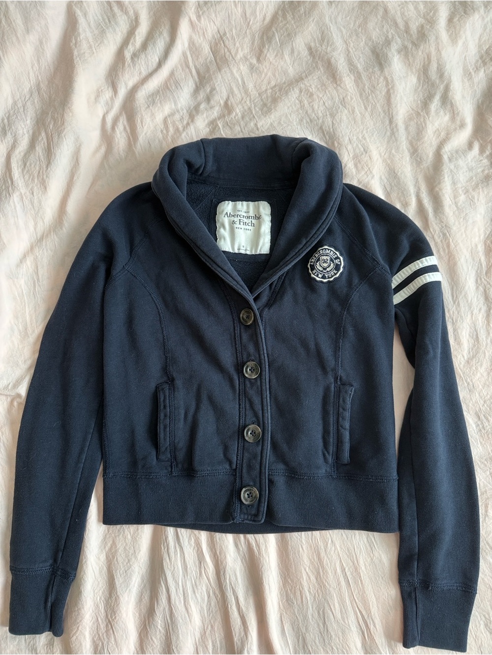 Vintage y2k Abercrombie & fitch navy blue button up cardigan